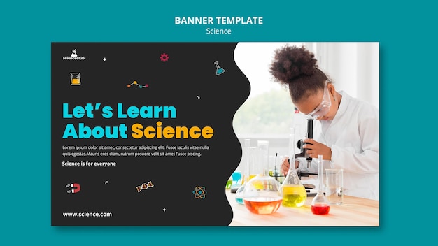 Free PSD learn science banner template