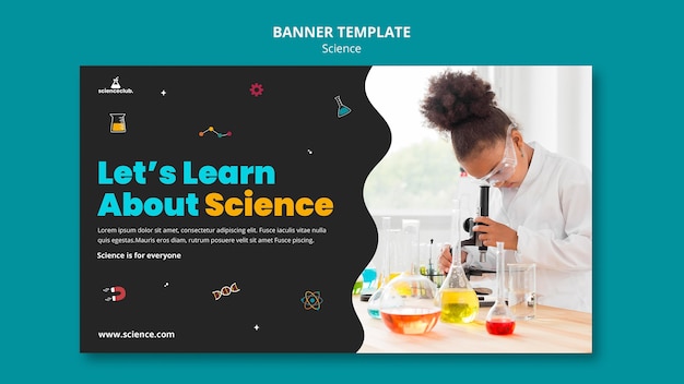 無料PSD 科学バナーテンプレートを学ぶ