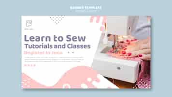 Free PSD learn to sew banner template