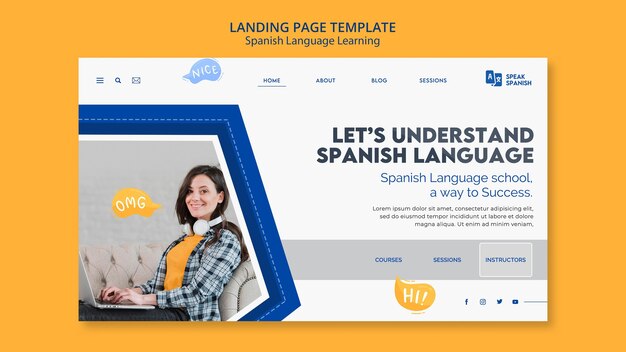 Learn spanish language landing page