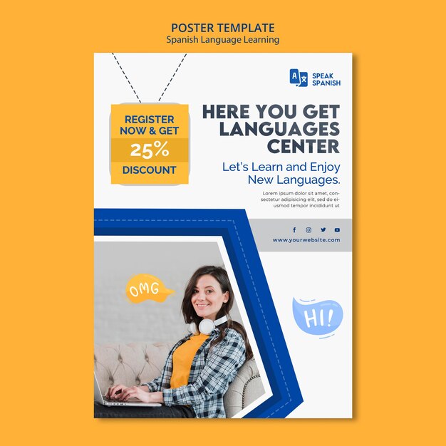 learning spanish poster template