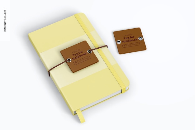 Leather Tag For Notebook Mockup