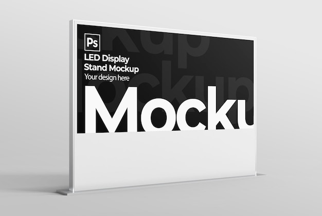 Led display stand mockup for branding and advertising presentations