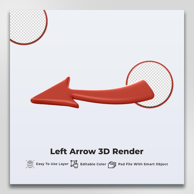 Left arrow 3d render
