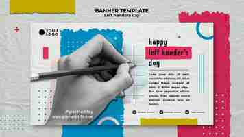 Free PSD left handers day concept banner template