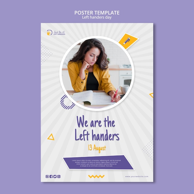Left handers day poster theme
