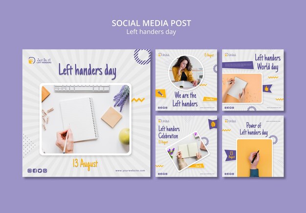 Left handers day social media post