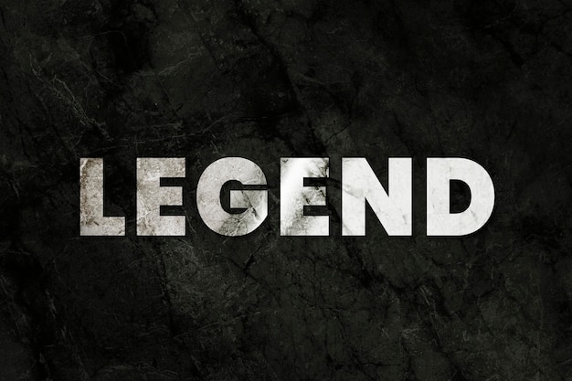 Legend text psd in metallic style