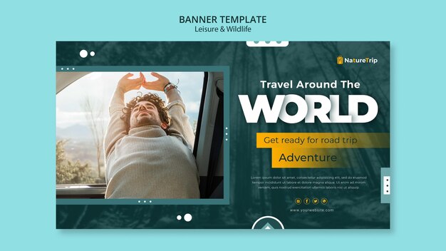 無料PSD レジャーと野生生物のバナーテンプレート