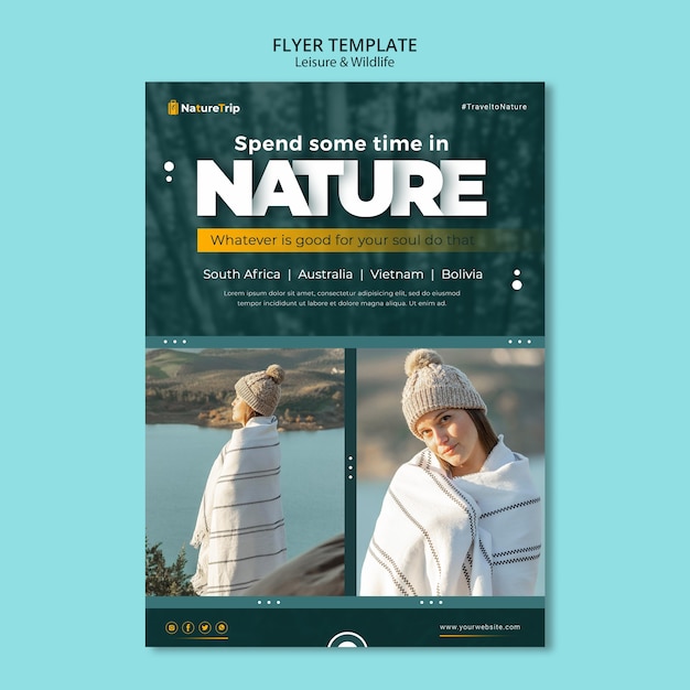 無料PSD レジャーと野生生物のチラシテンプレート