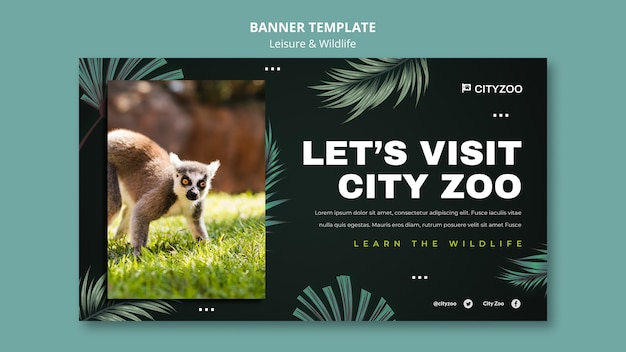 Leisure and wildlife banner design template