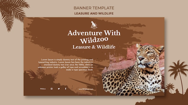 Leisure and wildlife banner design template