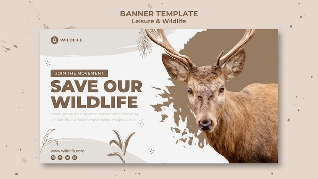 Modello di banner per il tempo libero e la fauna selvatica