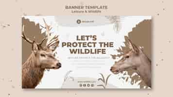PSD gratuito modello di banner per il tempo libero e la fauna selvatica