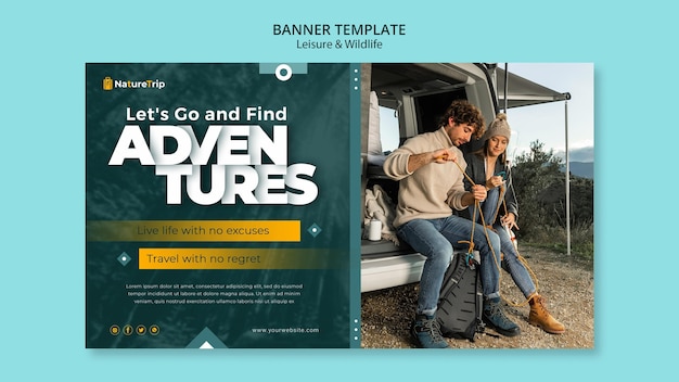 Free PSD leisure and wildlife banner template