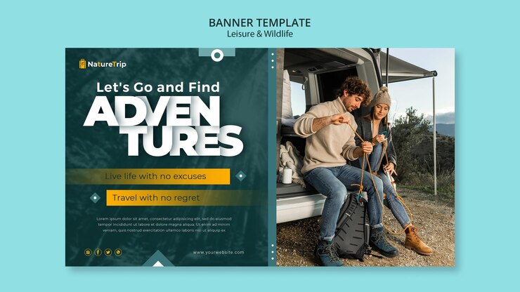 Free PSD leisure and wildlife banner template