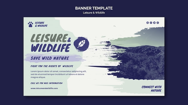 Free PSD leisure and wildlife banner template