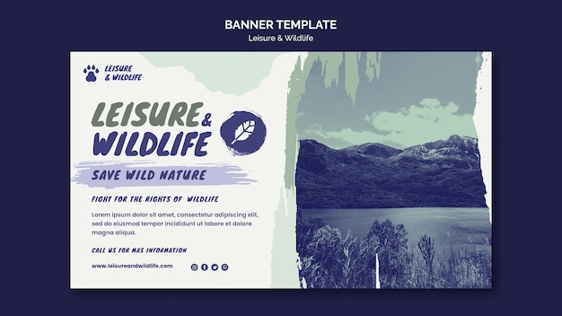 Free PSD leisure and wildlife banner template