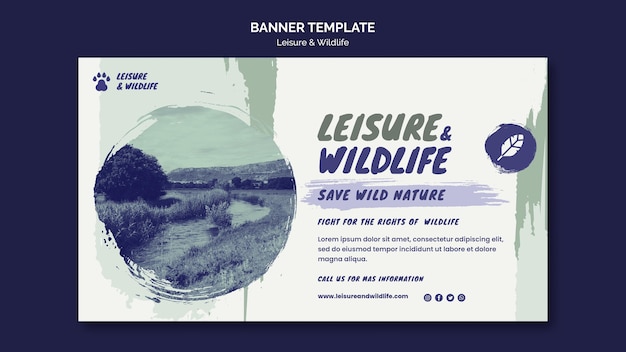 Free PSD leisure and wildlife banner template