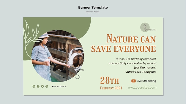 Leisure and wildlife banner template