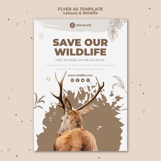 Free PSD leisure and wildlife flyer template