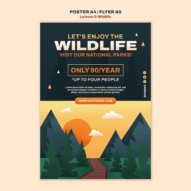 Free PSD leisure and wildlife flyer template