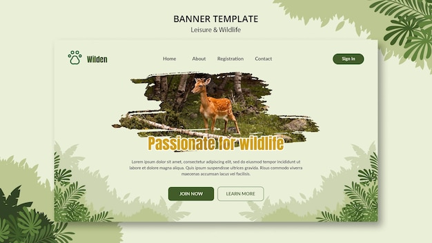 Free PSD leisure and wildlife horizontal banner template