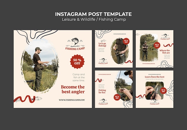 Free PSD leisure and wildlife instagram posts