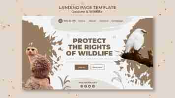 Free PSD leisure and wildlife landing page