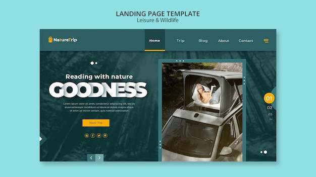 Free PSD leisure and wildlife landing page