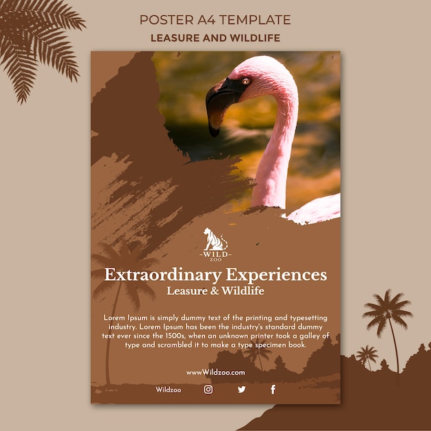 Free PSD leisure and wildlife poster design template