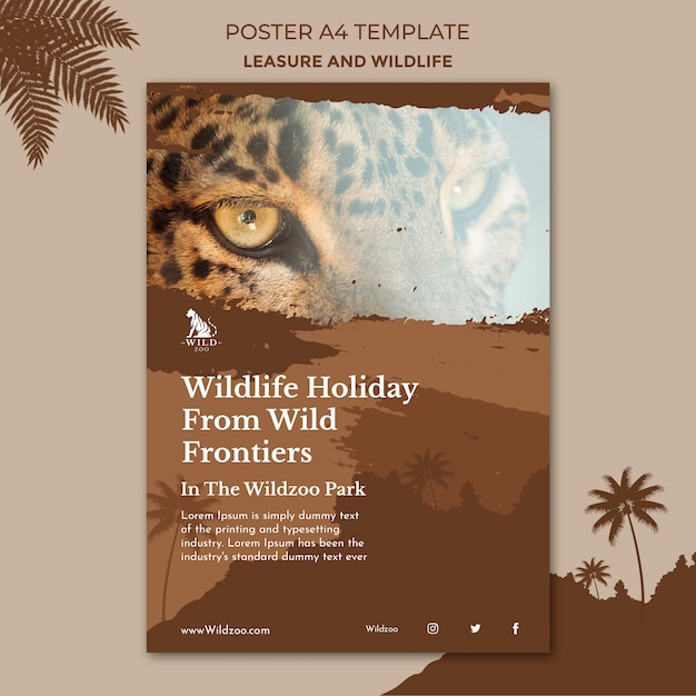 PSD gratuito modello di progettazione di poster per il tempo libero e la fauna selvatica
