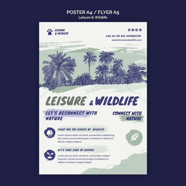 Leisure and wildlife poster template