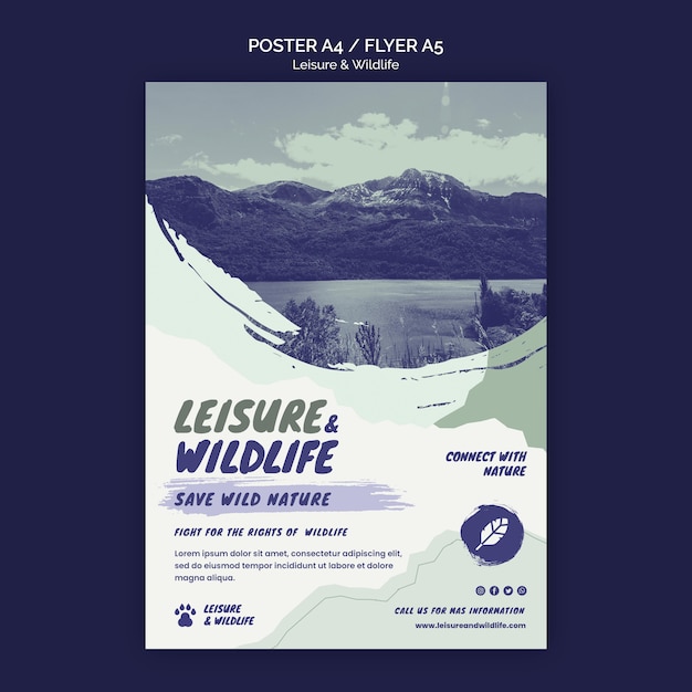 Leisure and wildlife poster template