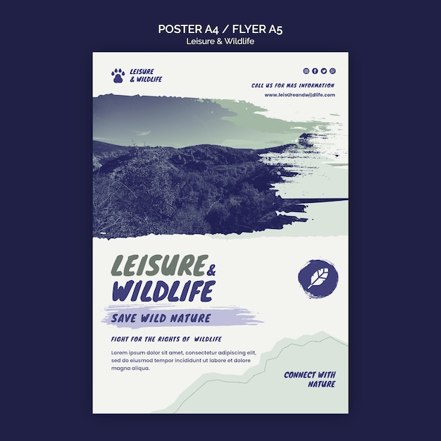 Free PSD leisure and wildlife poster template