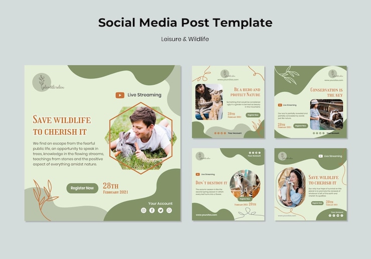 Free PSD leisure and wildlife social media post