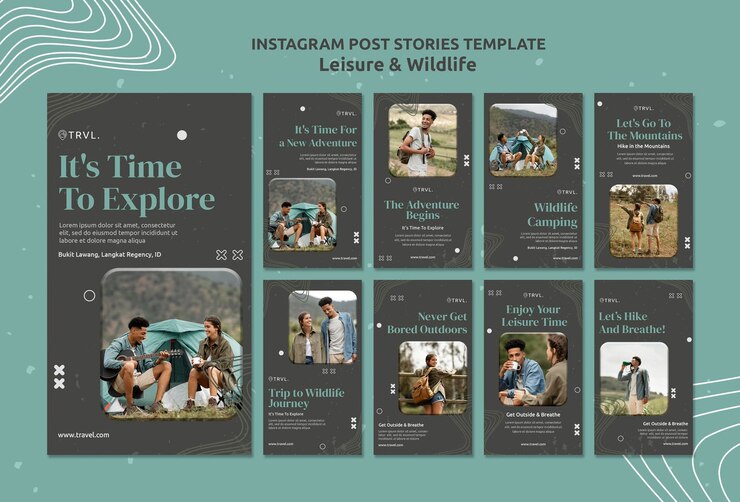 Free PSD leisure and wildlife social media stories