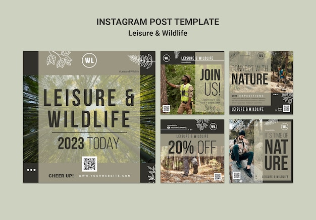 Free PSD leisure and wildlife template design