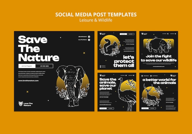 Free PSD leisure and wildlife template design