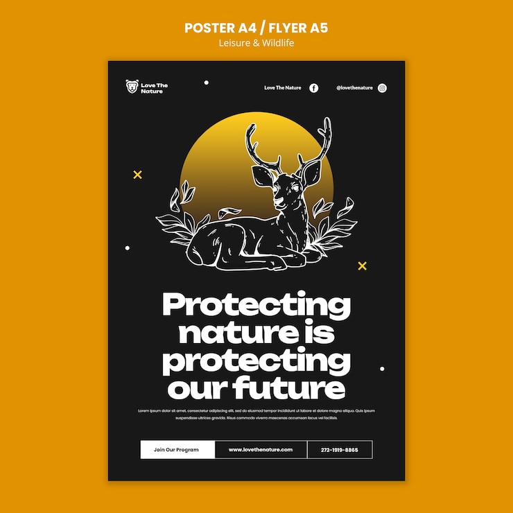 Free PSD leisure and wildlife template design