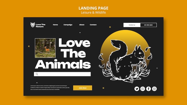 Free PSD leisure and wildlife template design