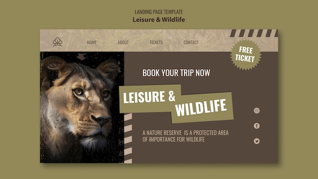 Free PSD leisure and wildlife template design