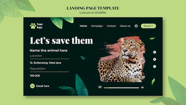 Free PSD leisure and wildlife template design