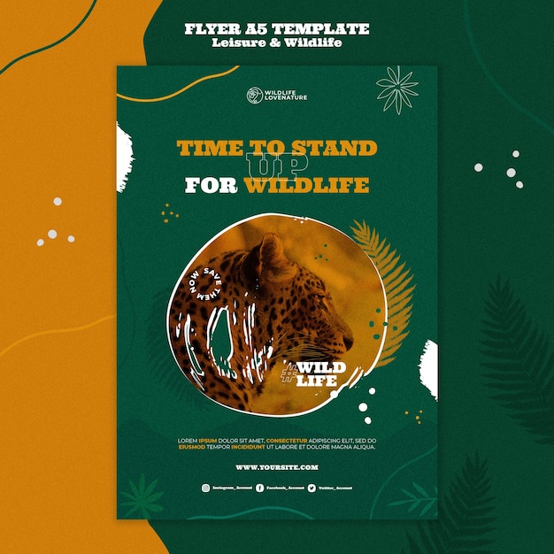 Free PSD leisure and wildlife vertical print template