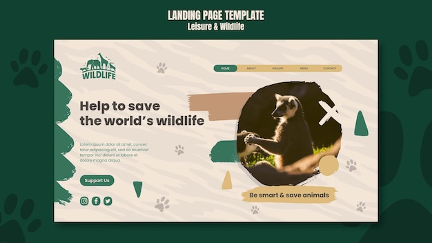 PSD gratuito modello web per il tempo libero e la fauna selvatica