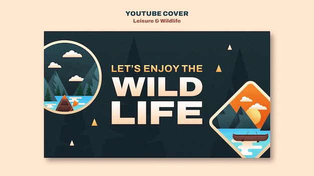 Modello di copertina di youtube per il tempo libero e la fauna selvatica