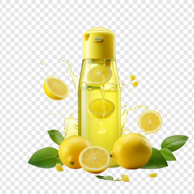 Free PSD lemon juice squeezer bottle isolated on transparent background