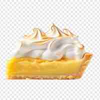 Free PSD lemon meringue pie isolated on transparent background