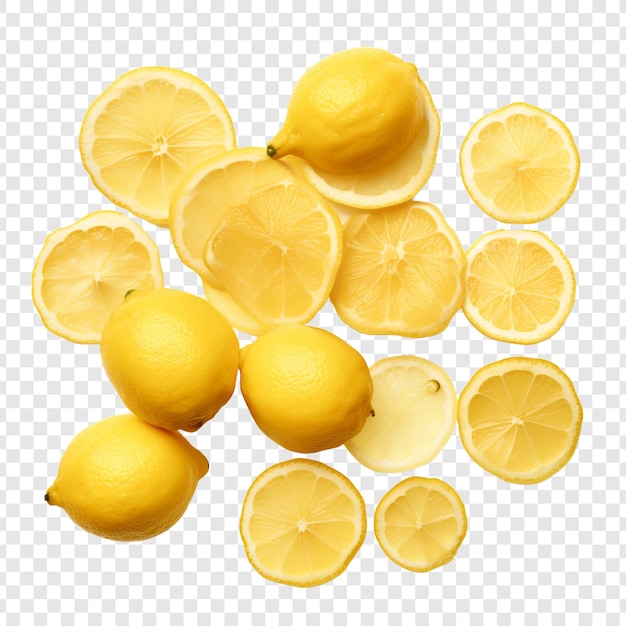 Limoni secchi isolati su sfondo trasparente