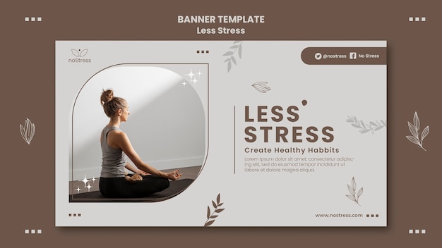 Free PSD less stress concept banner template